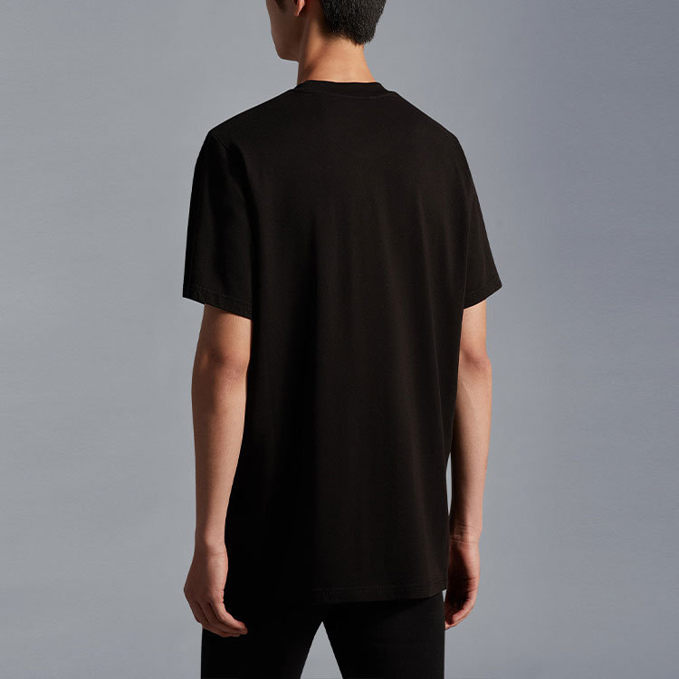 MONCLER GENIUS FW22 Black Solid Color Patch Crewneck Short Sleeve T-Shirt Mens 8C00007M2326999 圖 5