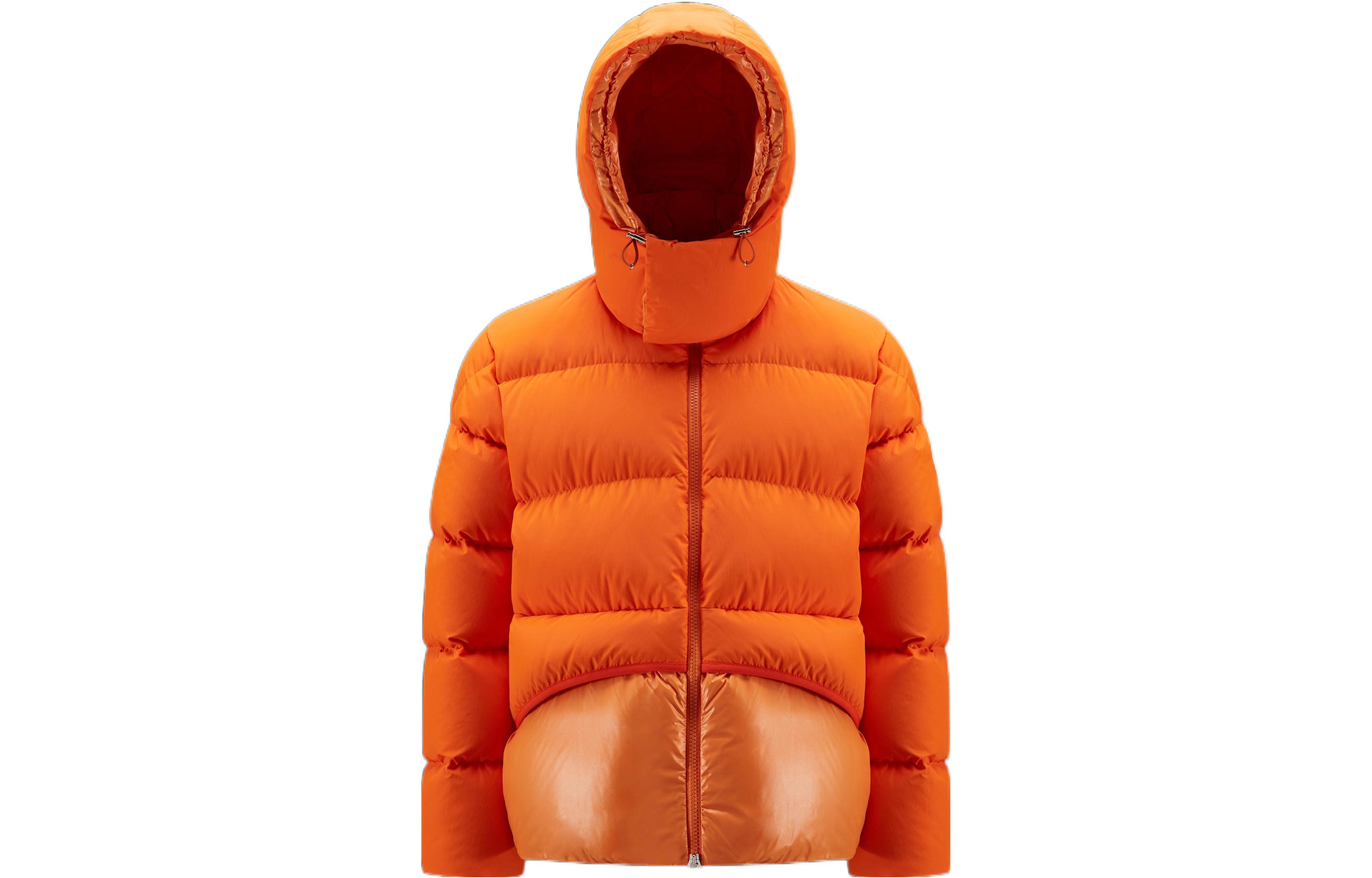MONCLER GENIUS FW22 Zip Hoodie Puffer Jacket Unisex Bright Orange Snow Mountain H20921A00031M2012P33