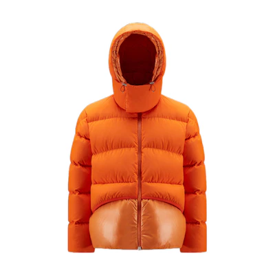 MONCLER GENIUS FW22 Zip Hoodie Puffer Jacket Unisex Bright Orange Snow Mountain H20921A00031M2012P33