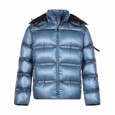 MONCLER GENIUS Ramis Grey/Blue Down Puffer Jacket with Hood F209H1A50310C0624720