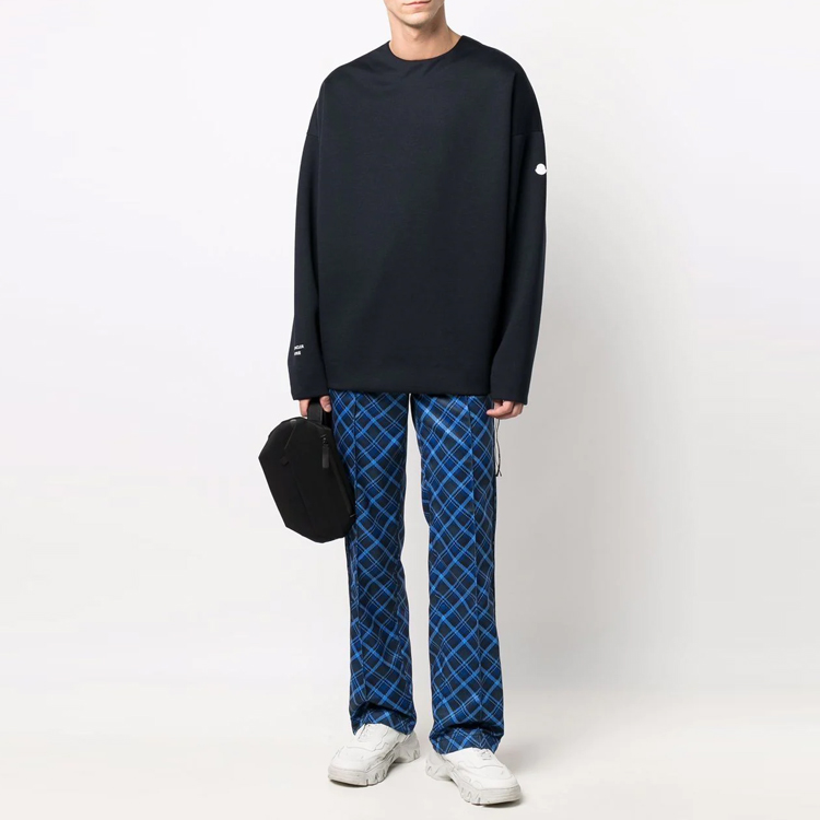 Lookbook モンクレールジーニアス クルーネックプルオーバースウェットシャツ ネイビーブルー 8G00006899GA