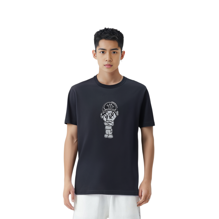 MONCLER GENIUS SS22 1952 Cartoon Logo Print Black  T-Shirt H10928C000088390T999 圖 5