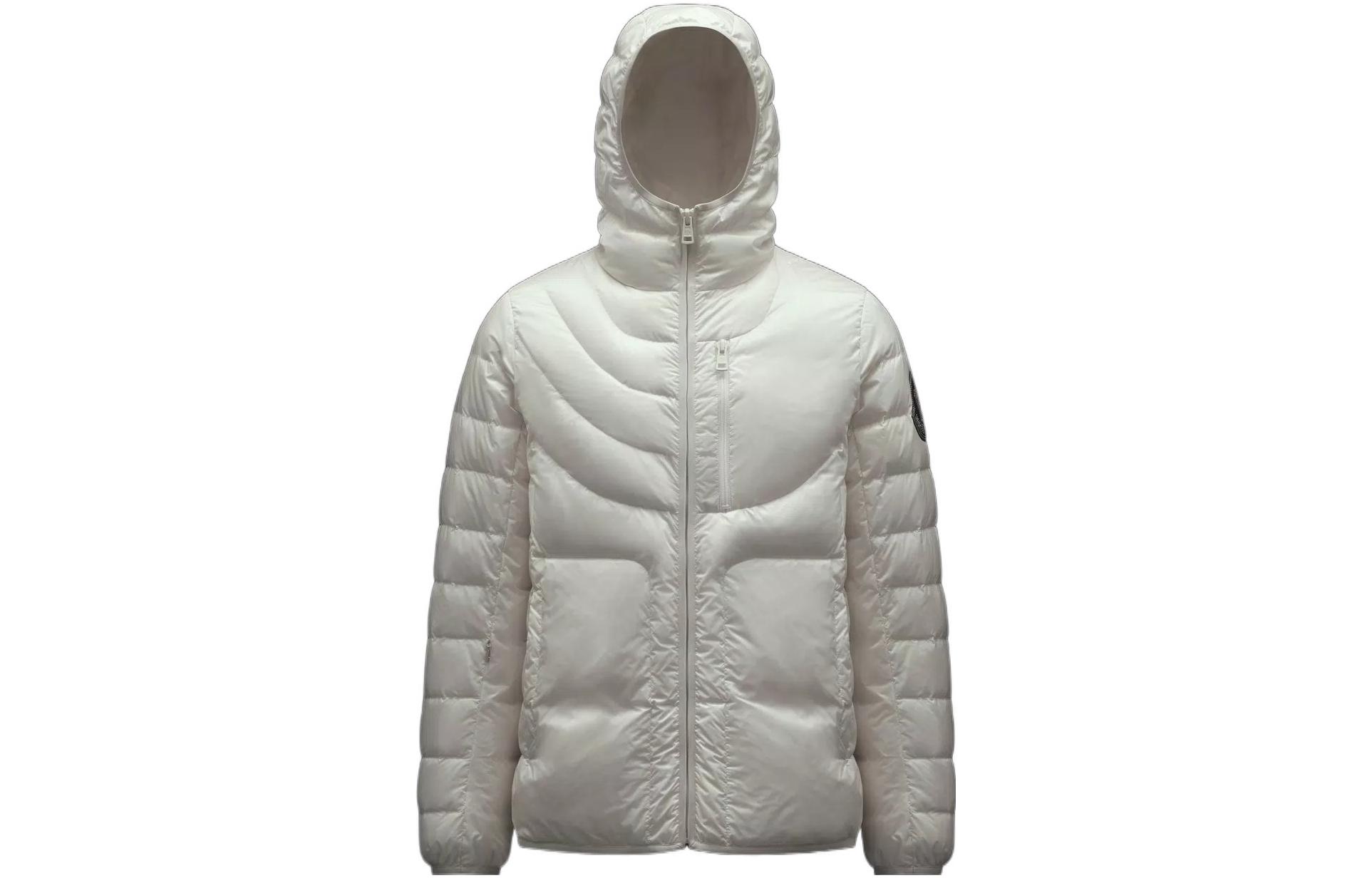 MONCLER GENIUS SS22 1952 Hissu Short Down Jacket White -  Hooded Logo Style H10921A00035M1480036
