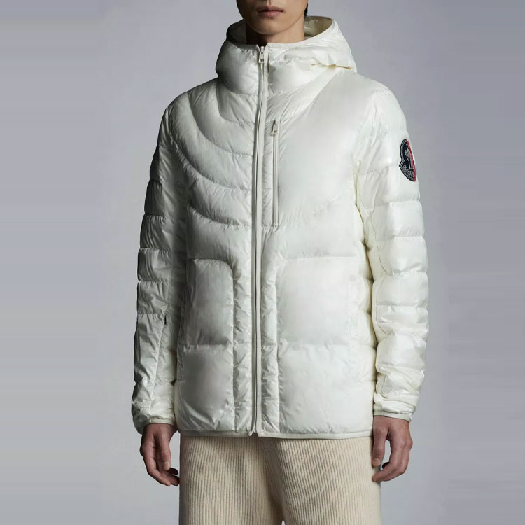 Purchase MONCLER GENIUS SS22 1952 Hissu白色短款羽絨外套 - 連帽標誌款式 H10921A00035M1480036