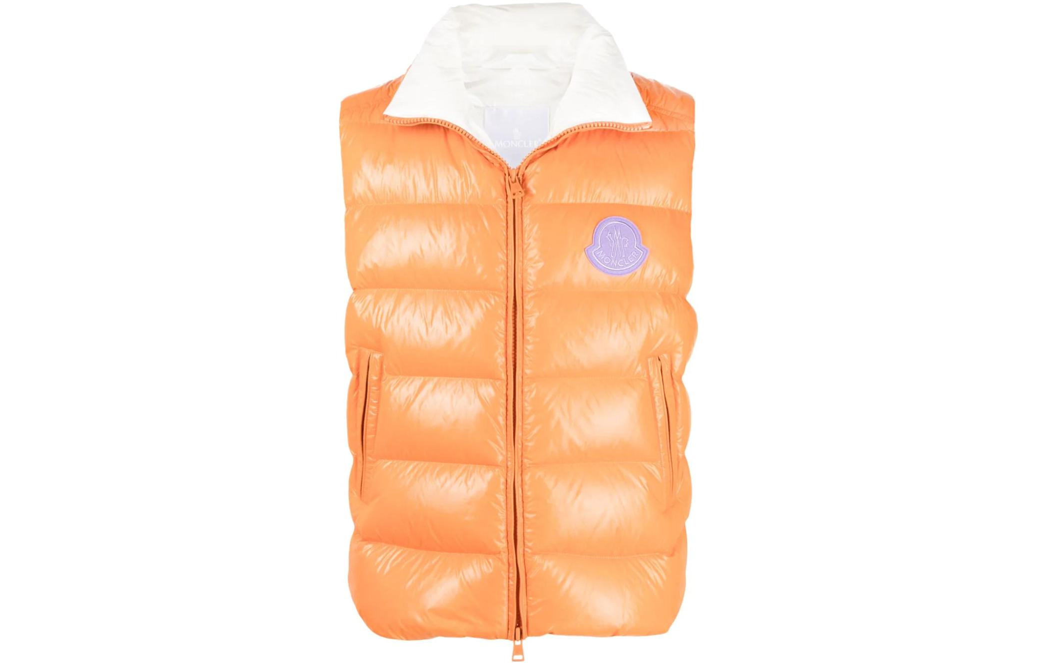 MONCLER GENIUS SS22 1952 Logo Print Down Vest Orange . H10921A00032M16033A4