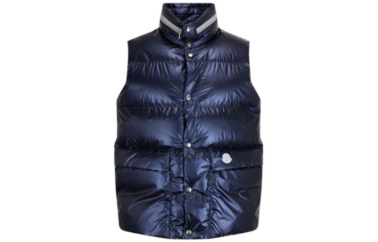 Order Chaleco Moncler Genius SS22 Azul Acolchado con Cuello Alto 1A00021M14677B7