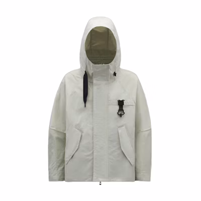 MONCLER GENIUS SS22 White Printed Zip-Up Hooded Jacket. H109H1A00009M1716060