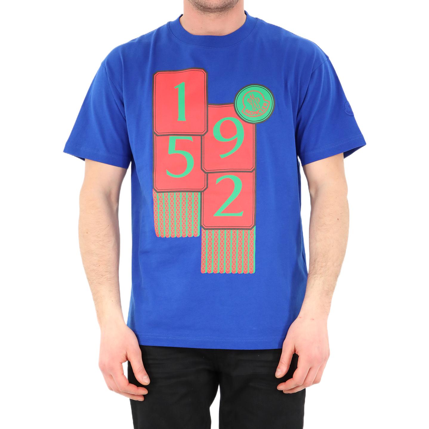 MONCLER GENIUS SS22 Printed Crewneck Blue Short Sleeve T-Shirt Men 8C00004829HP76J 圖 4