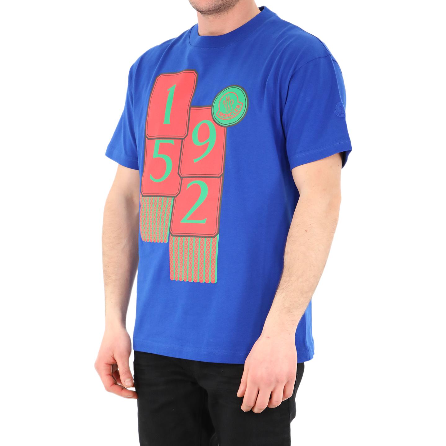 MONCLER GENIUS SS22 Printed Crewneck Blue Short Sleeve T-Shirt Men 8C00004829HP76J 圖 6