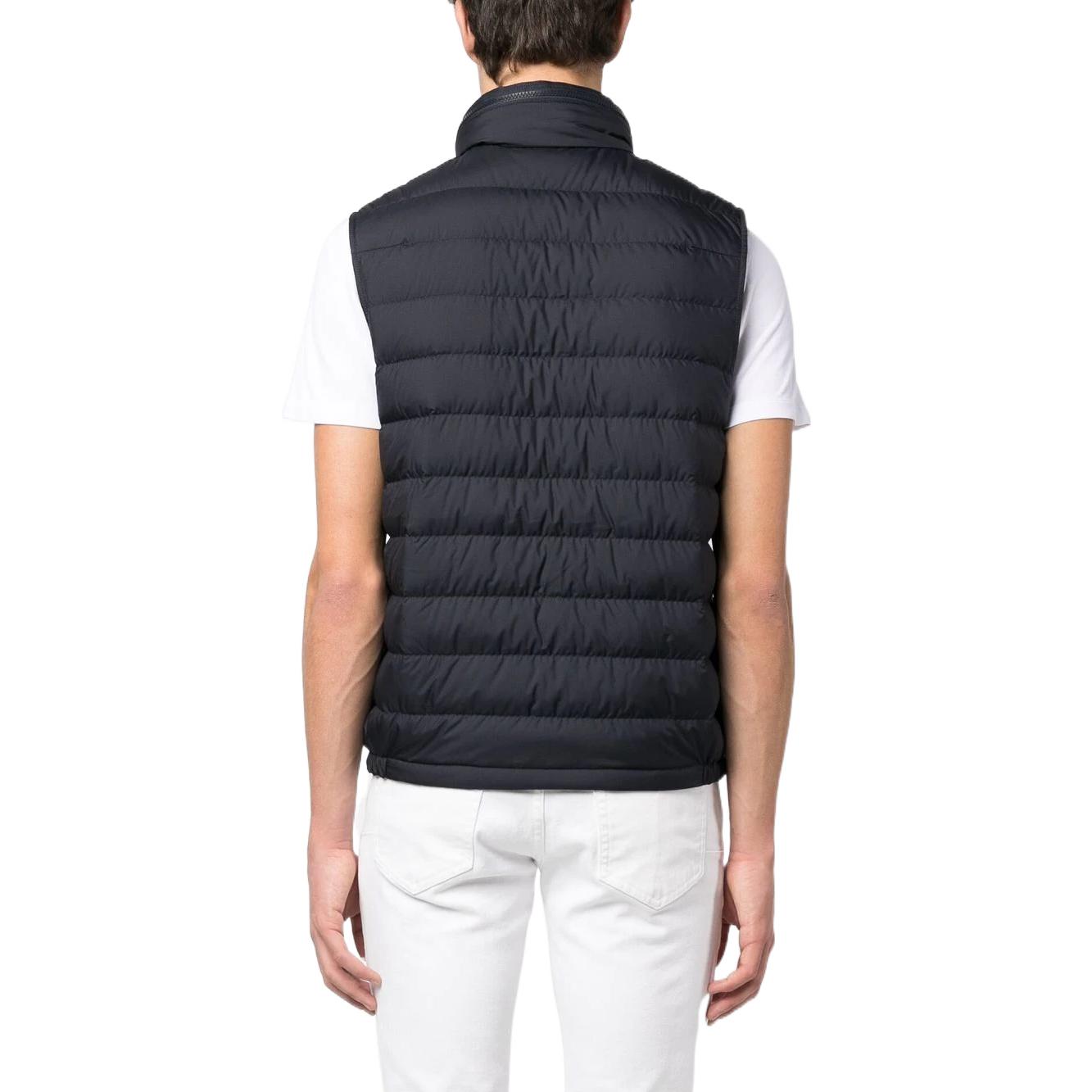 Shop MONCLER GENIUS SS23 Hyke 海军蓝标志立领羽绒背心. I10911A0006054A81778
