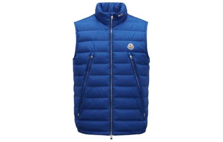 MONCLER GENIUS SS23 Hyke Logo Zip Puffer Vest  Blue I10911A0006054A8175N