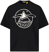 MONCLER GENIUS SS24 Black Logo Print Relaxed Cotton Short-Sleeve T-Shirt 8C0000689A8Y999 MONCLER GENIUS SS24 Black Logo Print Relaxed Cotton Short-Sleeve T-Shirt 8C0000689A8Y999