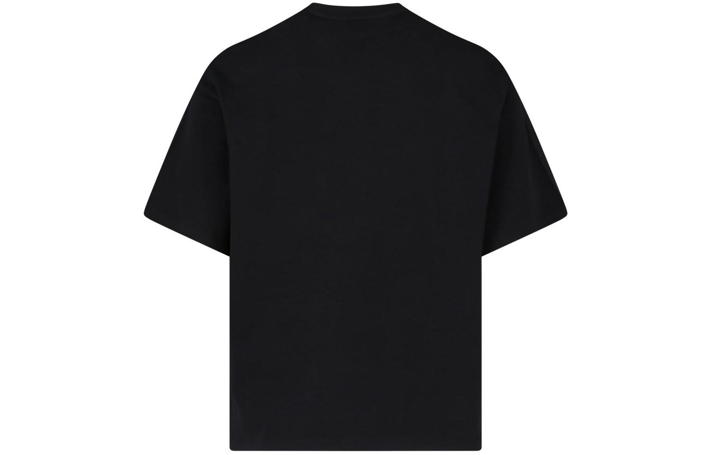 Lookbook 몽클레르 지니어스 SS24 블랙 로고 프린트 릴렉스 핏 코튼 반팔 티셔츠 8C0000689A8Y999