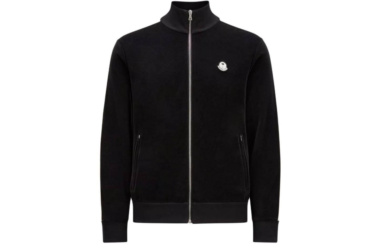 MONCLER GENIUS Striped Zip Slim Fit Long Sleeve Jacket Unisex Black I209L8G0000189A6S999 圖 2