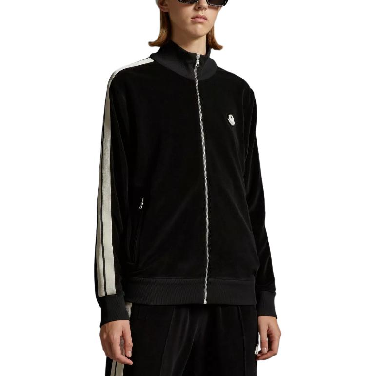 MONCLER GENIUS Striped Zip Slim Fit Long Sleeve Jacket Unisex Black I209L8G0000189A6S999 圖 6