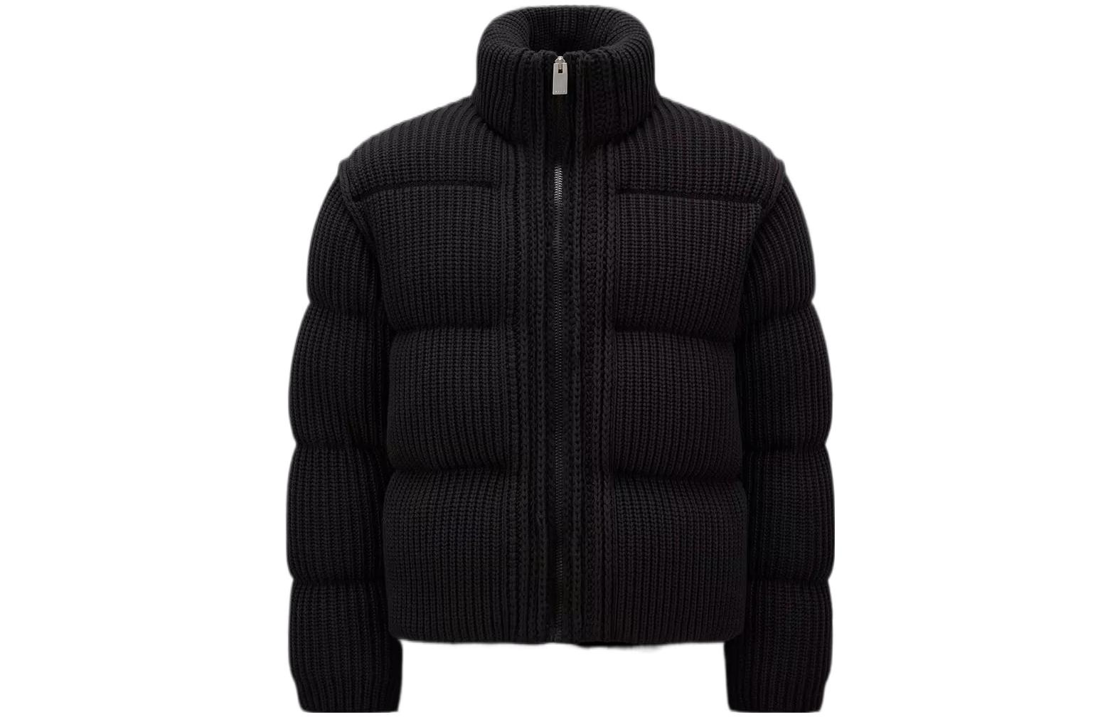 Moncler Genius x 1017 ALYX 9SM Winter Unisex Black Down Jacket Ribbed Knit Collar H209Y9B00001M1334999