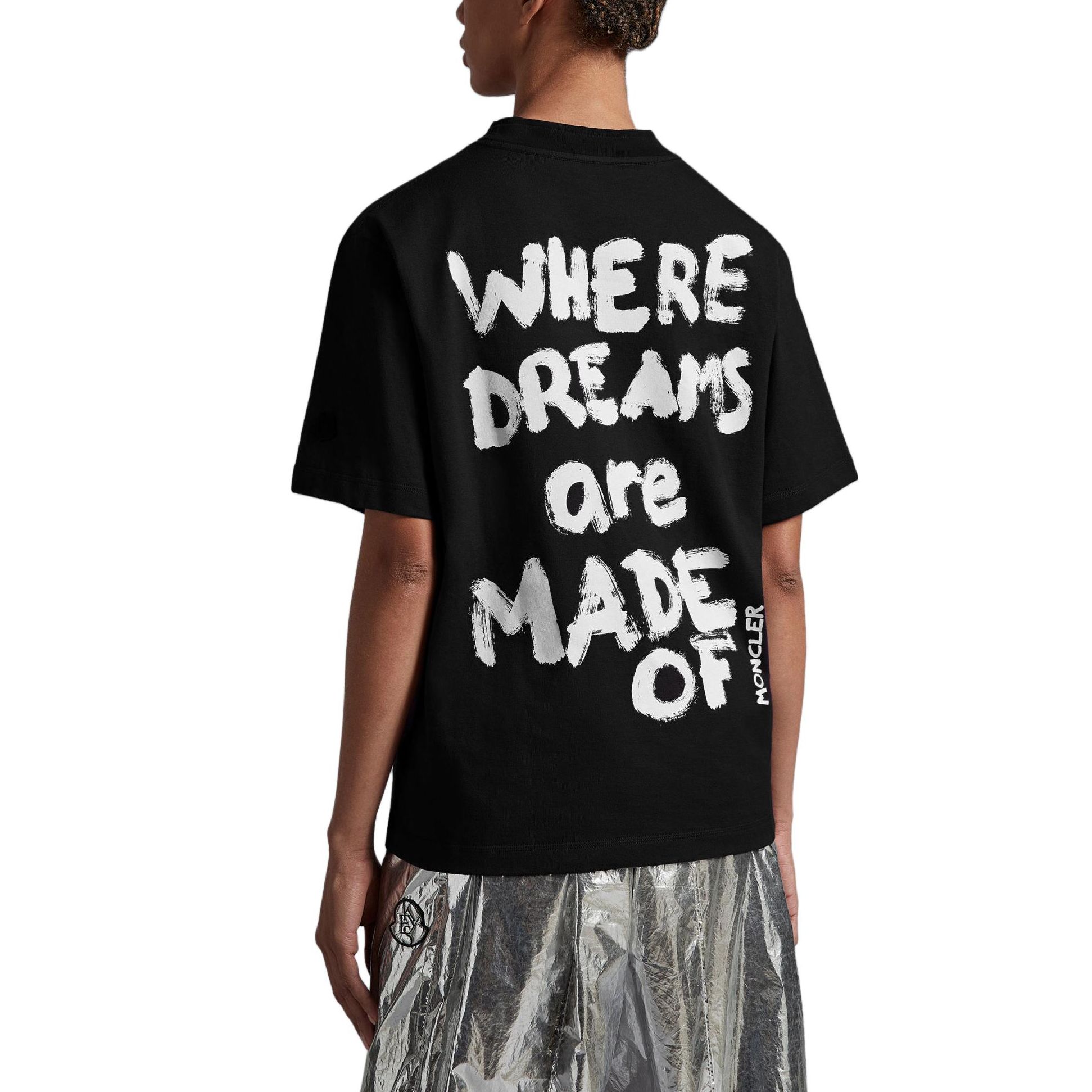 Shop MONCLER GENIUS x Alicia Keys 字母印花貼布標誌男女款圓領T恤。 I109F8C0000389A4499A