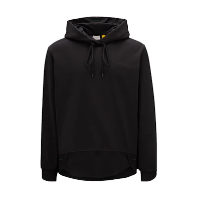 MONCLER GENIUS Alicia Keys SS23 Unisex Black Hoodie with Back Print and Sleeve Patch. I109F8G00001M2977999