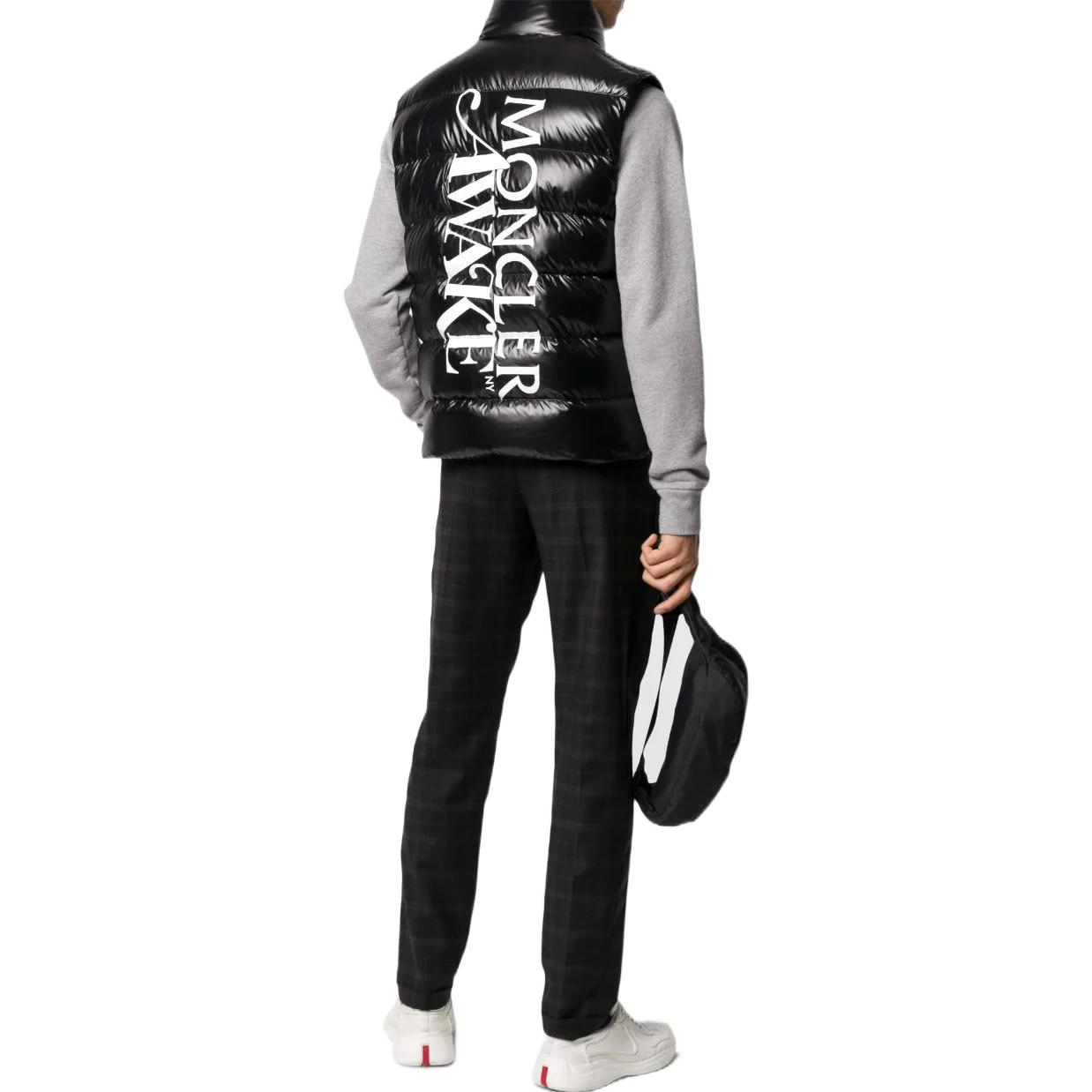 MONCLER GENIUS AWAKE 1952 Series Black Logo Print Down Vest for Men. 1A5011068950999 圖 5