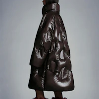 Shop MONCLER GENIUS x Dingyun Zhang 棕色Laphia寬版羽絨外套 男女冬季大衣 H109M1C00001M1865290