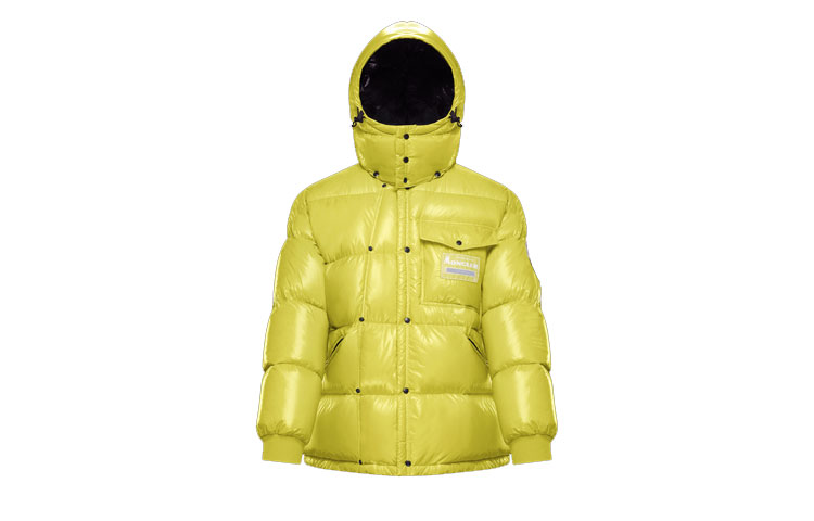 MONCLER GENIUS FRAGMENT Hiroshi Fujiwara Yellow Detachable Hood Puffer Jacket 09U1B502106895012F