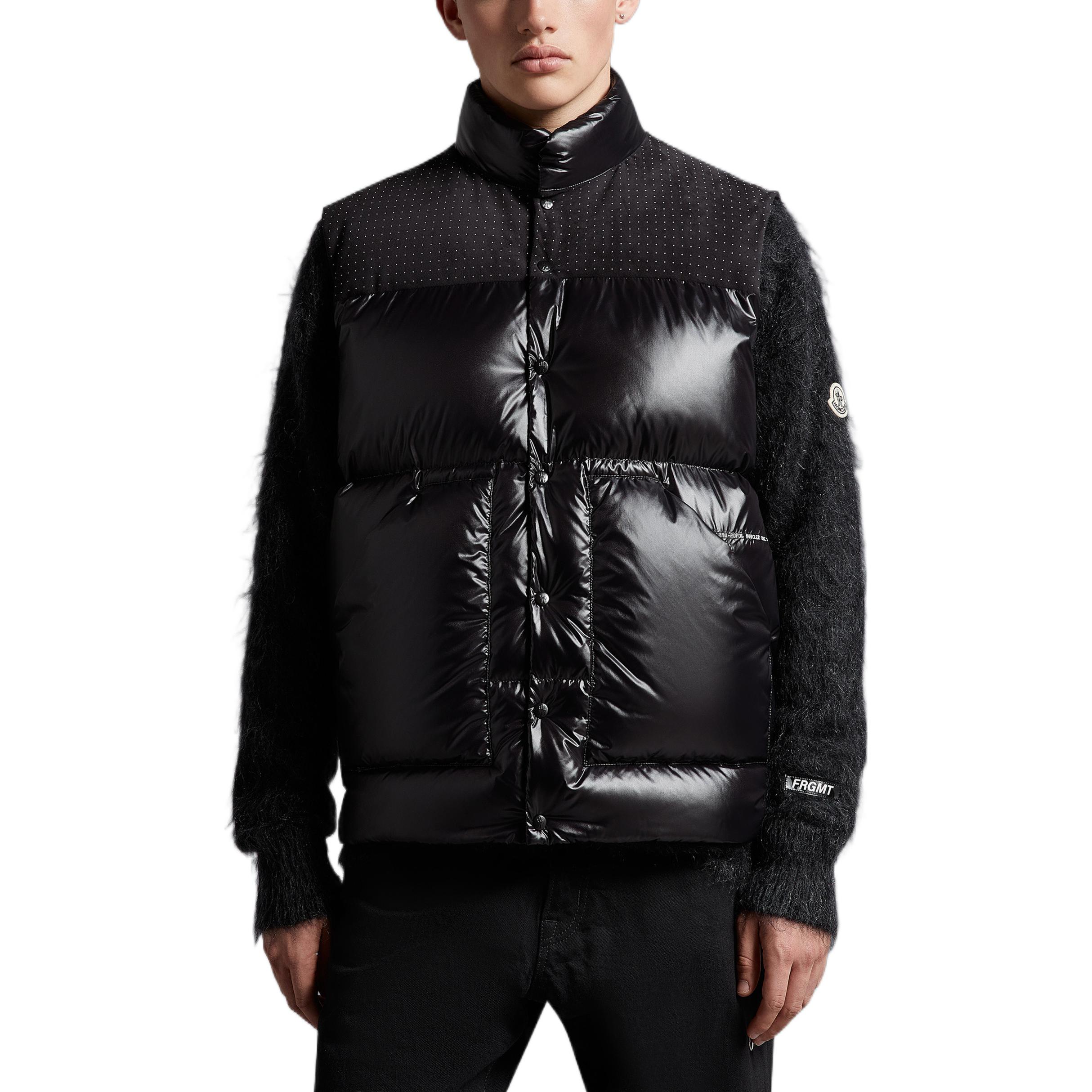 Shop MONCLER GENIUS x FRGMT Hiroshi Fujiwara Dot Pattern Down Vest Black Unisex. H209U1A00006M2313999