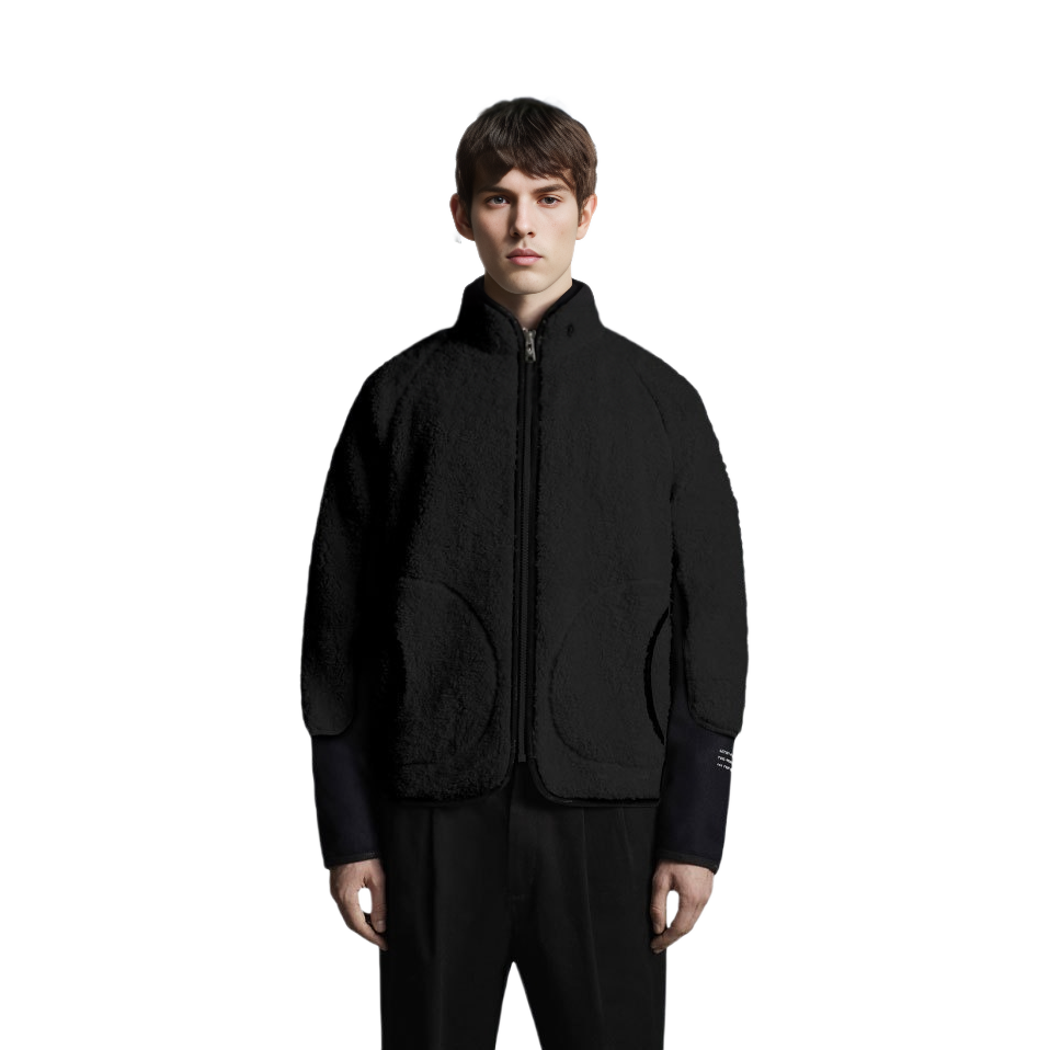 Lookbook MONCLER GENIUS x FRGMT 藤原浩 刺繡標誌黑色外套 G209U8G0000154AM6999