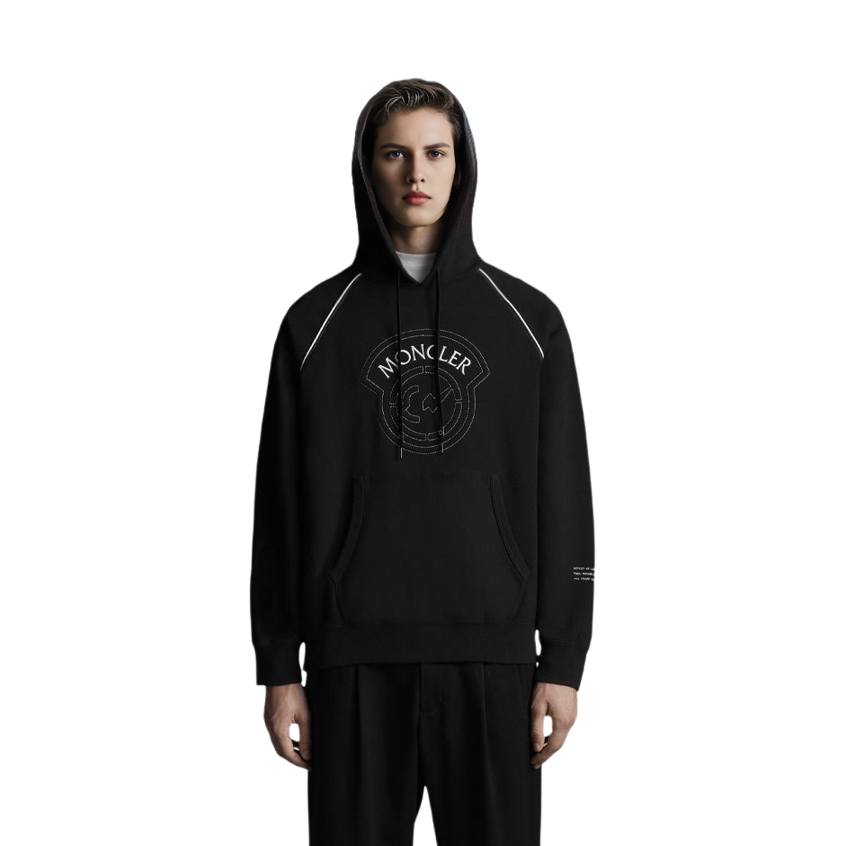 MONCLER GENIUS FRGMT Hiroshi Fujiwara Logo Embroidered Black Pullover Sweatshirt G209U8G00008809F4999 圖 3