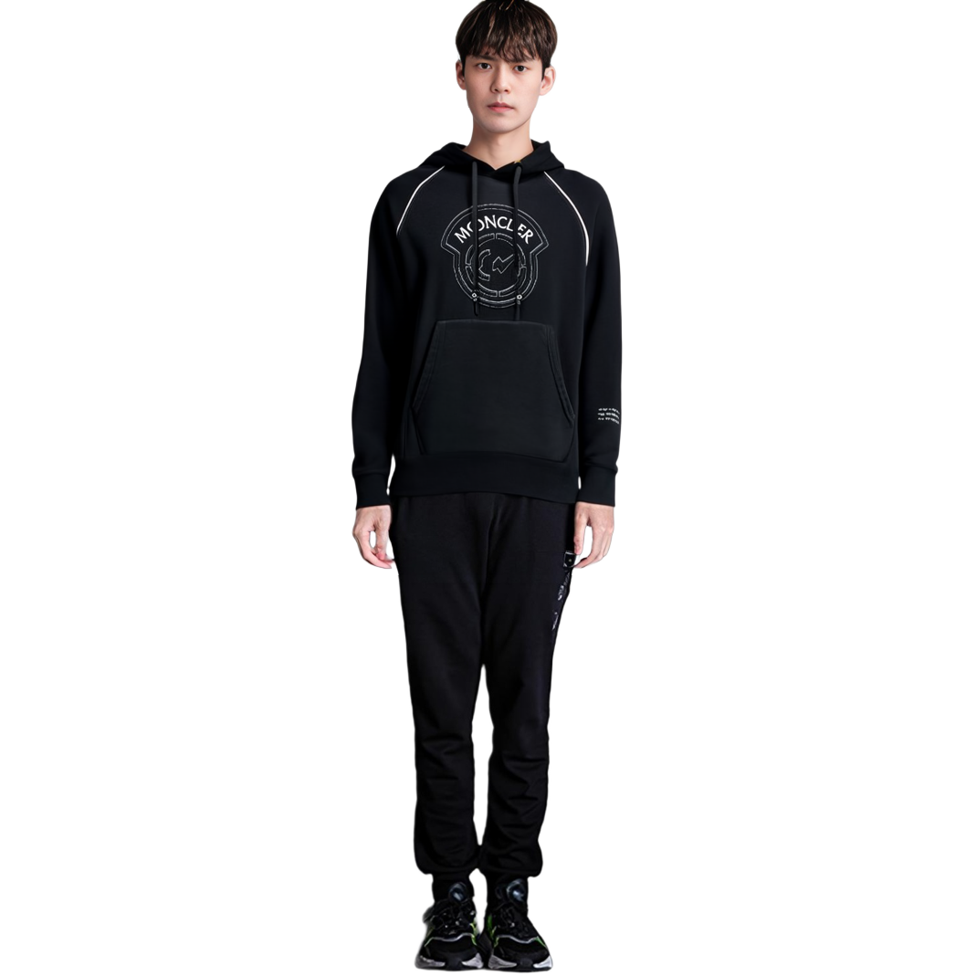 MONCLER GENIUS FRGMT Hiroshi Fujiwara Logo Embroidered Black Pullover Sweatshirt G209U8G00008809F4999 圖 4