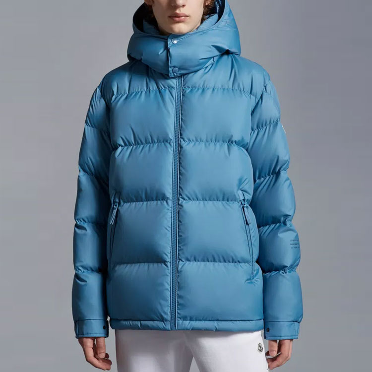 Lookbook MONCLER GENIUS x FRGMT Hiroshi Fujiwara Logo Hooded Puffer Jacket Unisex Blue. I209U1A00001M323570H