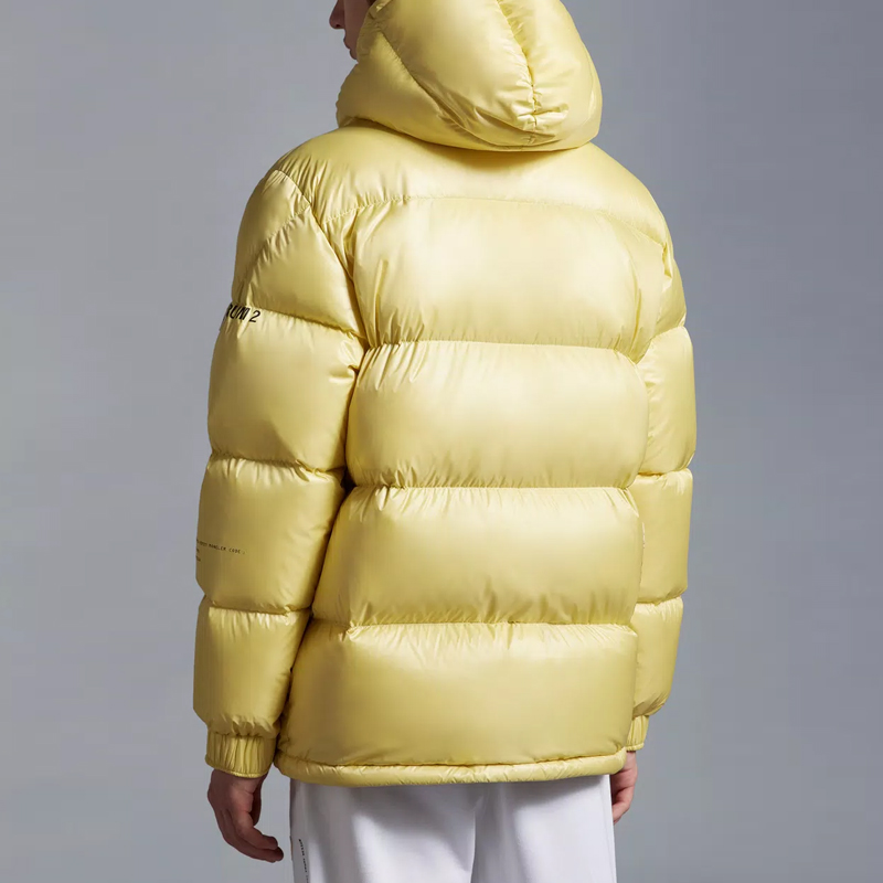 Shop MONCLER GENIUS x FRGMT 藤原浩黃色連帽羽絨外套 男女款 I209U1A00019M3078110