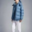 Details for MONCLER GENIUS x FRGMT Hiroshi Fujiwara Logo Hooded Puffer Jacket Unisex Blue. I209U1A00001M323570H