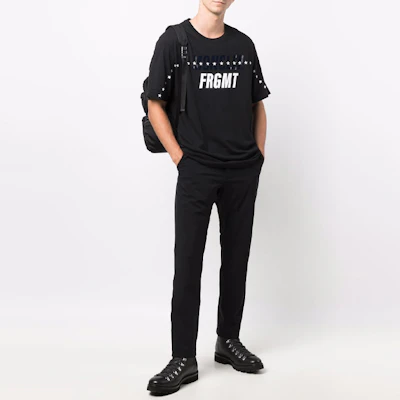 MONCLER GENIUS x FRGMT Hiroshi Fujiwara Logo Print Black T-Shirt. 8C000038392B999 Purchase MONCLER GENIUS x FRGMT Hiroshi Fujiwara Logo Print Black T-Shirt. 8C000038392B999