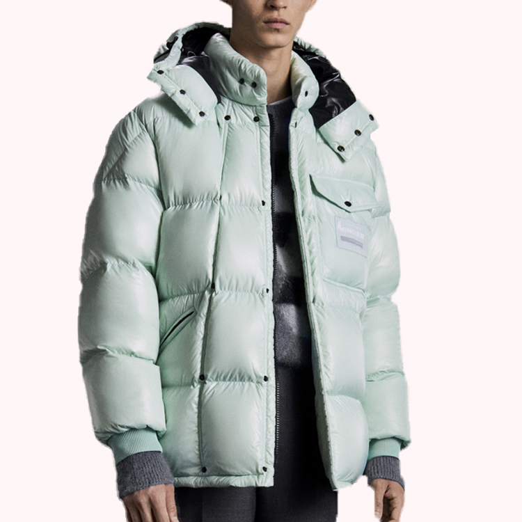 Shop MONCLER GENIUS x Hiroshi Fujiwara FRGMT Anthemy Verde Chaqueta Impermeable Pluma 09U1B5021068950807