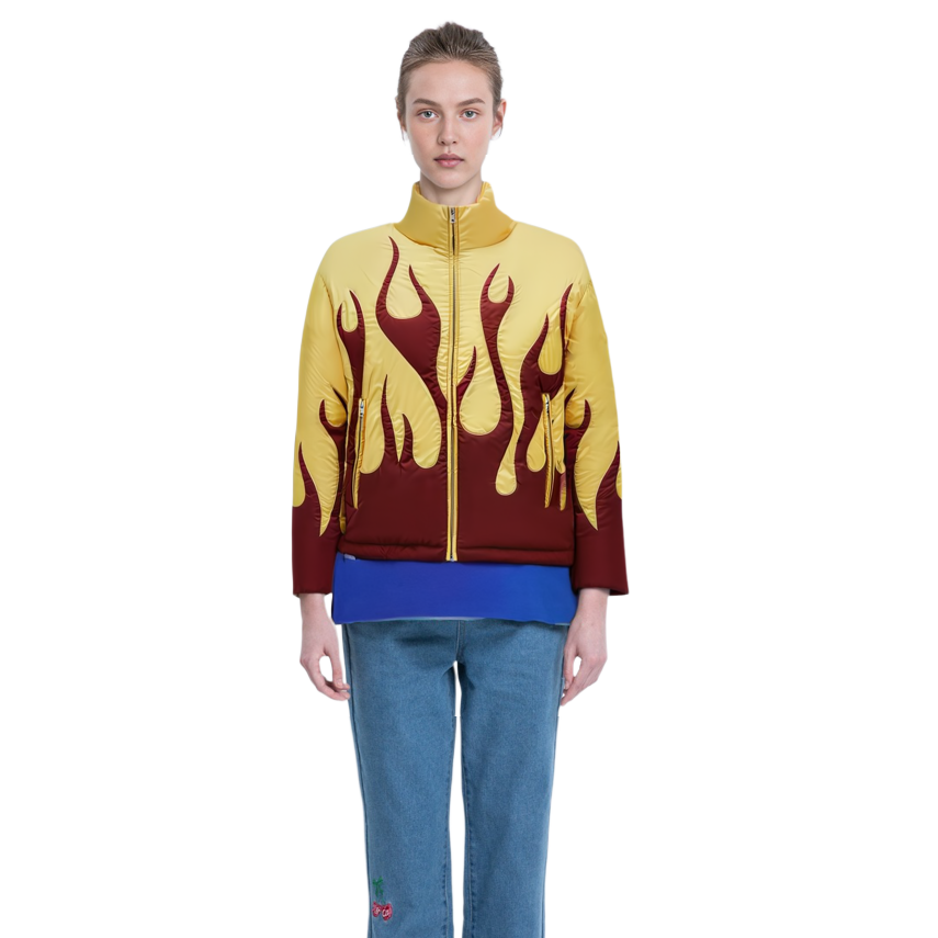 Cheap MONCLER GENIUS x Palm Angels 黃色火焰羽絨外套 冬季 情侶款 H209L1A00010M2540P14