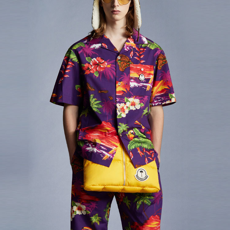 MONCLER GENIUS PALM ANGELS FW21 Baden Hawaiian Print Purple Unisex Shirt G209L2F00002M1395650 圖 3