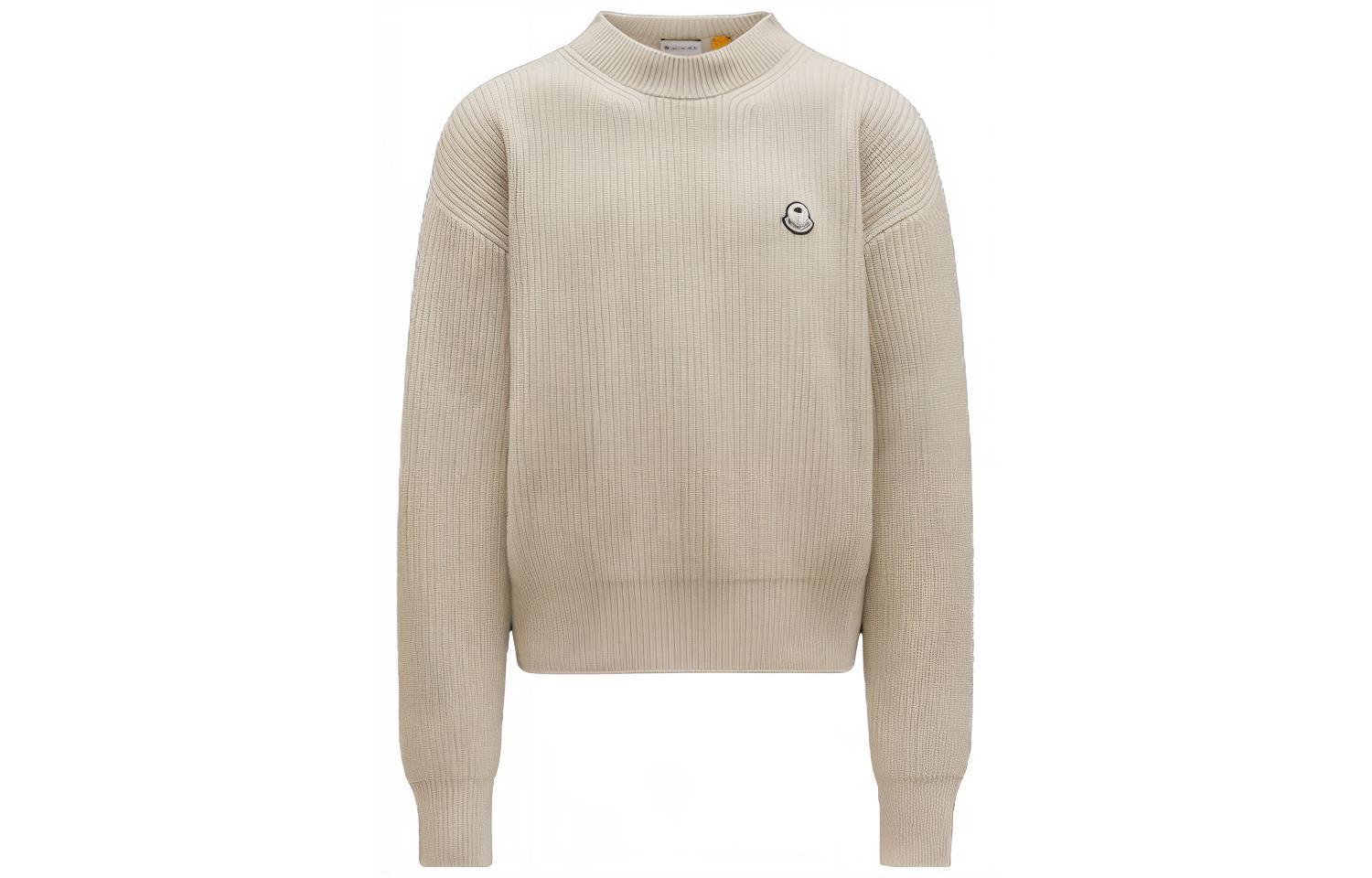 MONCLER GENIUS x Palm Angels FW21 Collab Ribbed Wool Sweater Unisex Silky White. G209L9C00002M1241034