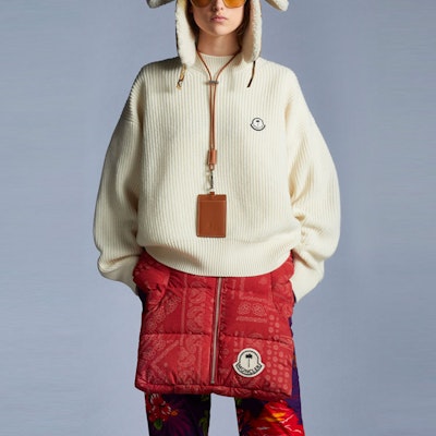 MONCLER GENIUS x Palm Angels FW21 コラボ リブ編みウールセーター ユニセックス シルキー ホワイト G209L9C00002M1241034 Purchase MONCLER GENIUS x Palm Angels FW21 コラボ リブ編みウールセーター ユニセックス シルキー ホワイト G209L9C00002M1241034