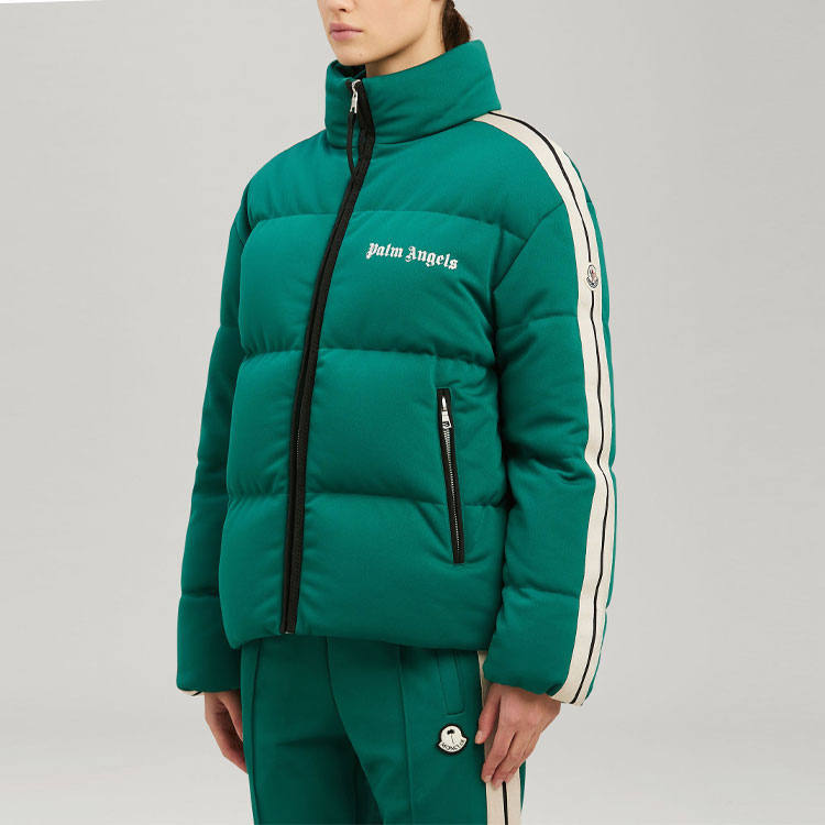 Sizing MONCLER GENIUS x PALM ANGELS FW21 綠色Logo羽絨外套 男女冬裝款式 G209L1A00019M1356865