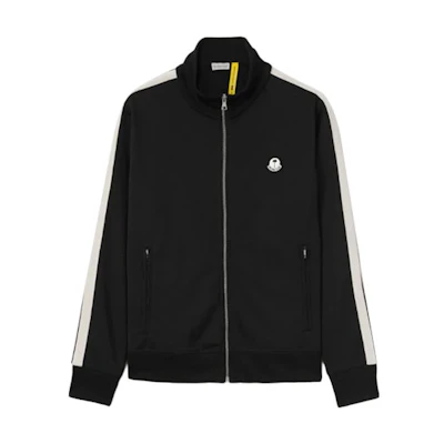MONCLER GENIUS PALM ANGELS FW21 Logo High-Collar Sweatshirt Jacket Black Unisex. G209L8P00004899A1999
