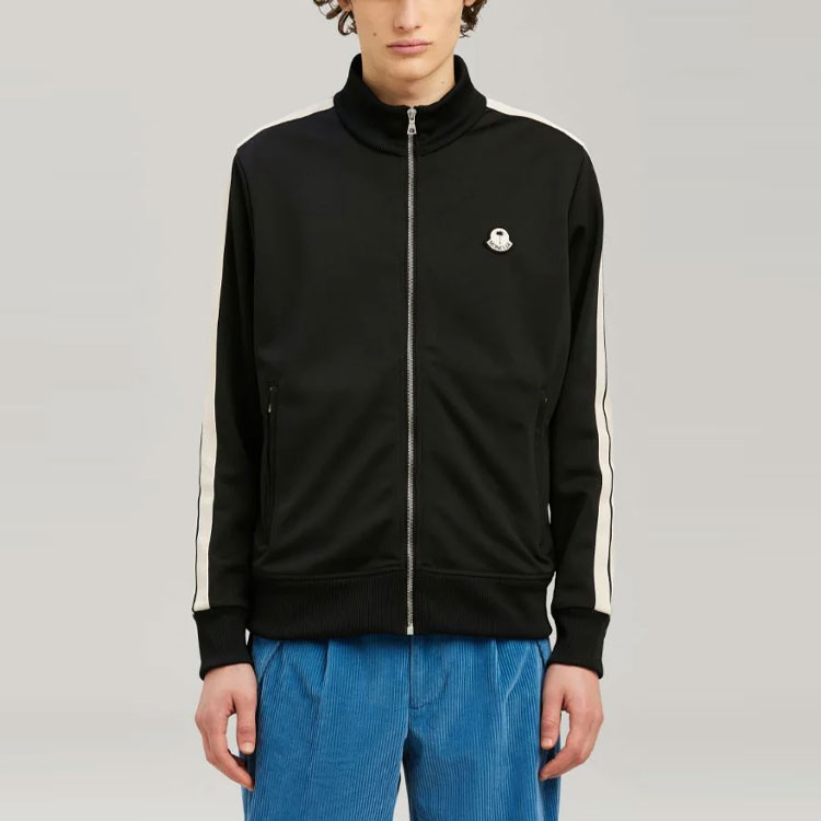 Shop MONCLER GENIUS x PALM ANGELS FW21 Logo High-Collar Sweatshirt Jacket Black Unisex. G209L8P00004899A1999