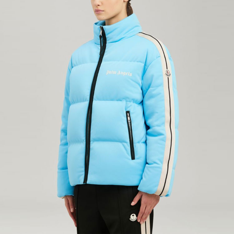 Sizing MONCLER GENIUS x PALM ANGELS FW21 Logo Puffer Jacket Unisex Blue. G209l1A00019M1356715