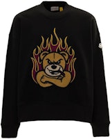 MONCLER GENIUS x PALM ANGELS FW22 Cartoon Bear Embroidery Pullover Sweatshirt Black 8G00009M2513999 MONCLER GENIUS x PALM ANGELS FW22 Cartoon Bear Embroidery Pullover Sweatshirt Black 8G00009M2513999