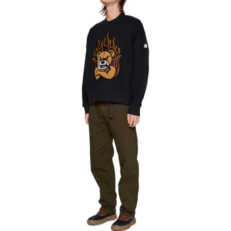 Shop 蒙克勒Genius x Palm Angels 2022秋冬卡通熊刺绣黑色卫衣 8G00009M2513999