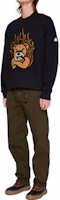 Shop MONCLER GENIUS x PALM ANGELS FW22 Cartoon Bear Embroidery Pullover Sweatshirt Black 8G00009M2513999