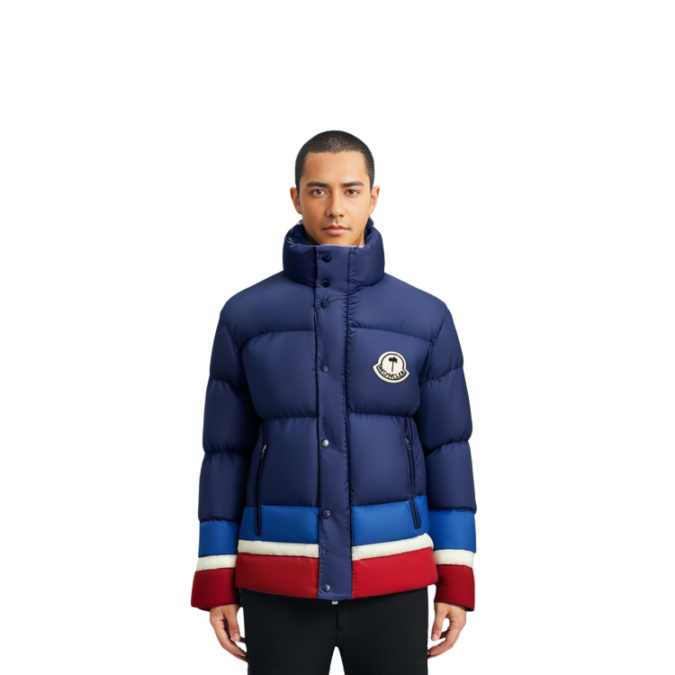 Cheap MONCLER GENIUS x PALM ANGELS FW22 Denneny Down Jacket Unisex Biru Navy H209L1A00009M2581P74