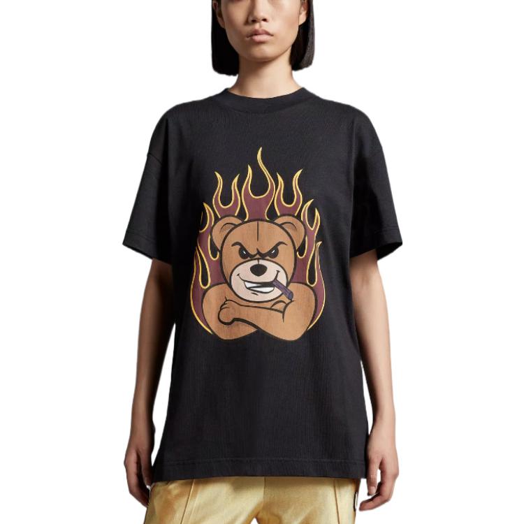Lookbook MONCLER GENIUS x PALM ANGELS FW22 Flame Anime Print Unisex Black Tee H209L8C00003M2511999