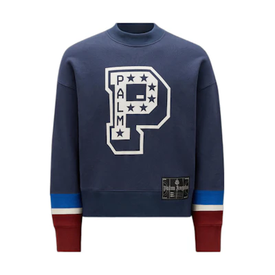 MONCLER GENIUS Palm Angels FW22 Logo Print Sweatshirt Unisex Light Blue. H209L8G00011M2513730