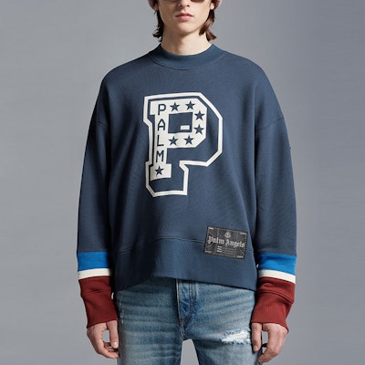 몽클레르 지니어스 x 팜엔젤스 FW22 로고 프린트 스웻셔츠 유니섹스 라이트 블루. H209L8G00011M2513730 Lookbook 몽클레르 지니어스 x 팜엔젤스 FW22 로고 프린트 스웻셔츠 유니섹스 라이트 블루. H209L8G00011M2513730