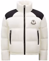 Order MONCLER GENIUS x PALM ANGELS FW22 Nevin Beige Colorblock Logo Hooded Down Jacket. H209L1A00002M2341034